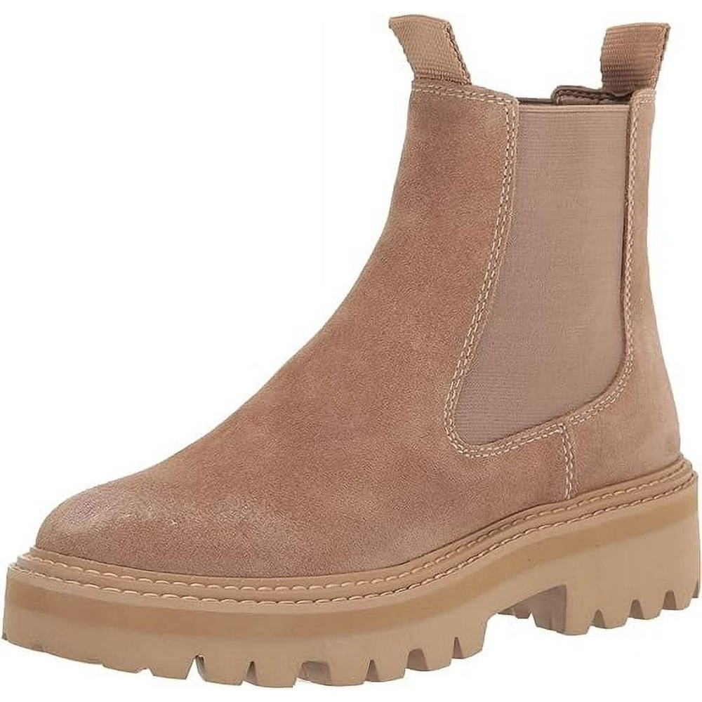 Dolce Vita Moana H2O Truffle Suede Pull On Lugged Sole Ankle Boots